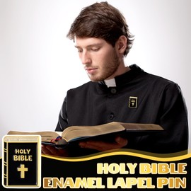 Landical Org Enamel Pin Holy Bible Square Pins for Suit Jacket Enamel Org Lapel Pin for Men Women Lapel Pins Women Men Badge Bulk Gift