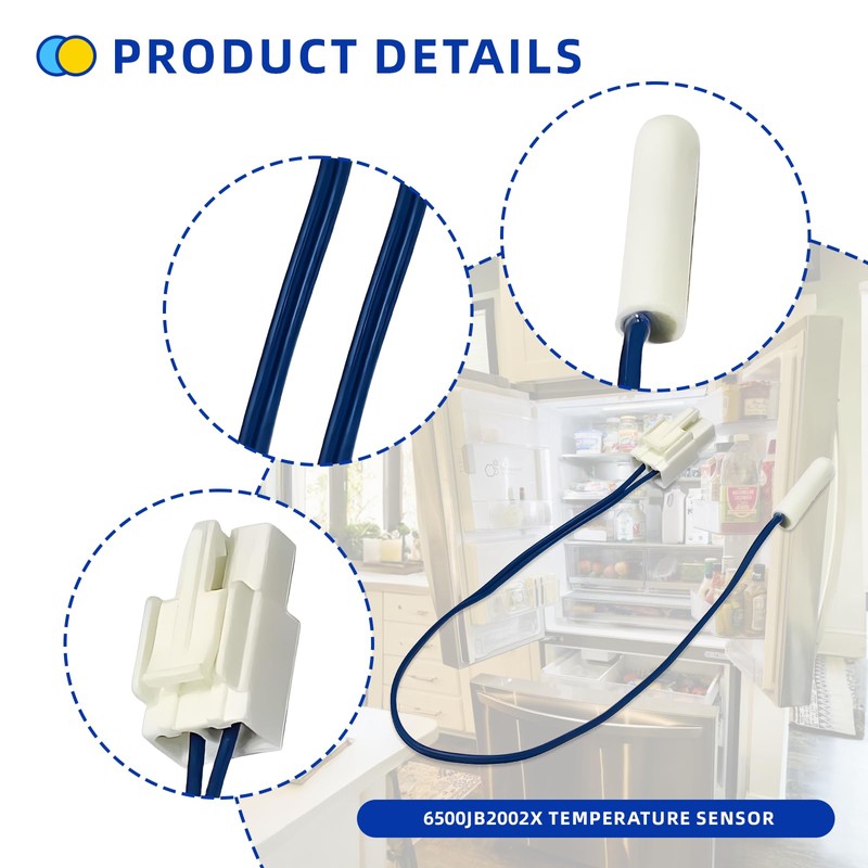 6500JB2002X 6500JB2002P Refrigerator Temperature Sensor Fits for LG Refrigerator, Replaces