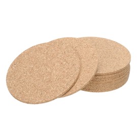 sourcing map 25Pcs Cork Coasters for Drink 3.5 x 3.5 x 0.12" Absorbent Cork Coasters, Non-Slip, Heat-Resistant Table Blank Gift for Drinks in Office, Home, or Cottage (Round)