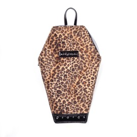 Rock Rebel Leopard Print Coffin Backpack