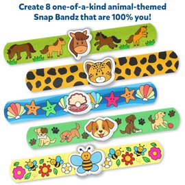 Skillmatics Craft Activity - Snap Bandz, Animals, DIY Jewelry Art & Craft Activity, Mess-Free, Creative Kit, 8 Bands (8.6"), Gifts for Boys & Girls Ages 4, 5, 6, 7, 8, 9, 10