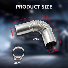 QKWL 2PCS Diesel Heater Exhaust Pipe, Durable And Sturdy, Not Easily Deformed, Applicable To Automotive And Marine Heaters