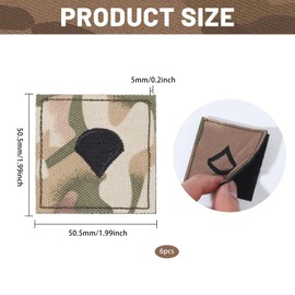 CHGCRAFT 6pcs Embroidered Rank Insignia Staff Sergeant Patch Army Rank Patches Polyester Epaulette Camouflage for Outdoor Adventure Role Play and Model Showcase, Olive Drab, 2×2×0.2inch