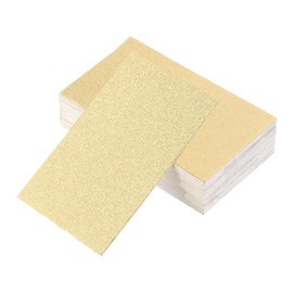 sourcing map 50 Business Card Stock 3.5" x 2" Blank Business Cards for Laser Printer Small Message Card Graffiti Scrapbooking DIY Thanks Cards, Fine Sand Gold