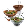 Nambe Braid Glass Salad Bowl with Servers