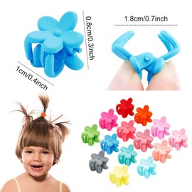 100 Pcs Mini Colorful Hair Claw Clips,Colorful Plastic Mini Hair Claw Clips Flower Hair Bangs Pin Girl Hair Accessories Clips(Random Color)