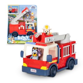 BlueY - Famosa (BLY68000) Fire Engine, Blue Dog Vehicle, Includes Moving Bingo Figure, Articulated Dolls with Accessories Hose, Ladder, Truck, Famosa (BLY68000)