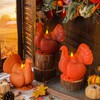 Fall Flameless Candles Thanksgiving Decor - Turkey Figural Real Wax