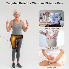 Yabuu Soporte De Masaje Con Calefacción Para Cintura Y Cadera, Almohadilla Térmica Para Aliviar El Dolor De Ciática, Fisioterapia Caliente Para Cintura, Espalda Baja, Muslos Y Glúteos, Regalo Para Hom
