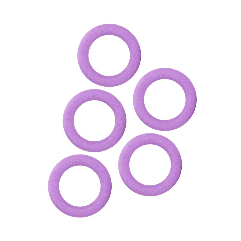 5pcs Baby Soft Silicone Teething Ring Toy Infant Safe Elastic