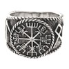 Kiss of Leather Viking Compass Vegvisir Ring 925 Sterling Silver