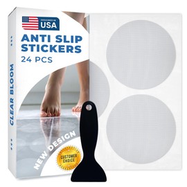 Anti Slip Shower Stickers 24 PCS, Invisible Non-Slip Shower Strips for Adults, Premium Adhesive Bath Tub Stickers (Clear)