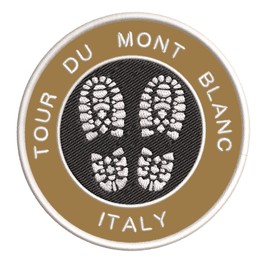Tour du Mont Blanc, Italy Hiking Boot Embroidered Premium Patch DIY Iron-on or Sew-on Decorative Badge Emblem Vacation Souvenir Travel Gear Clothes Appliques