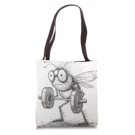 Abstract Wimpy Fly Lifting Barbell Weights Gym Bug Fit Art Tote Bag