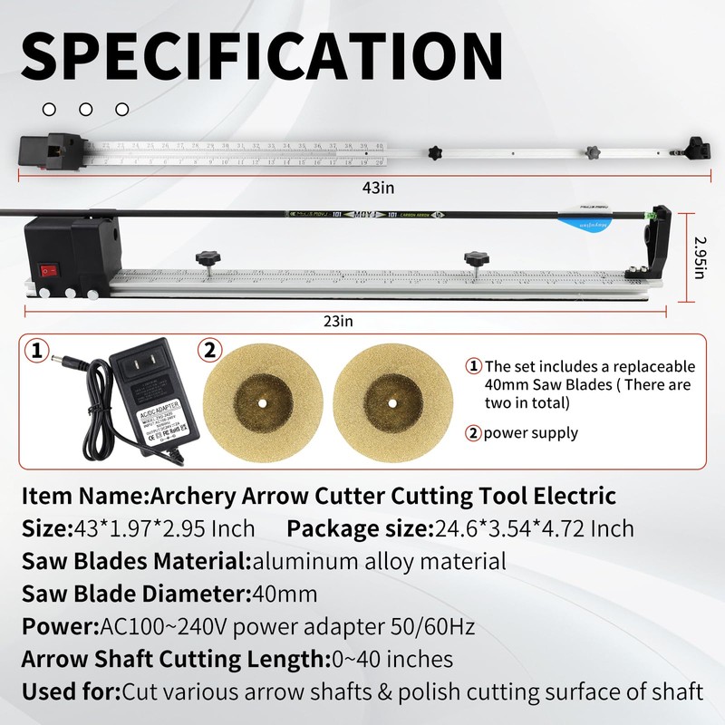MOYJ Archery Arrow Saw Arrow Shaft Electric Cutter Universal use
