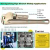 WEDO Non-Sparking Pipe Wrench (Length 350mm, Opening Max 50mm), Spark-Free