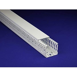 12 Sets of 2"x2"x 2 Meter Open Slot Finger Wiring Cable Raceway Duct with Cover-White, UL/CE/CSA