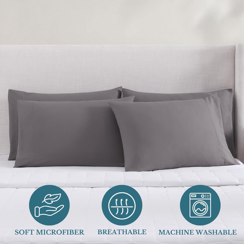 Casa Platino 4 Pack Pillow Cases - Standard Size 50x75