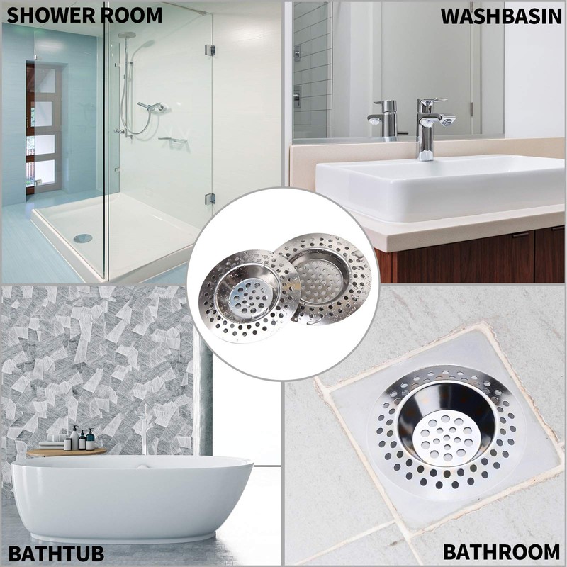 4 PCS Drain Hair Catcher Stainless Steel Kitchen Sink Strainer