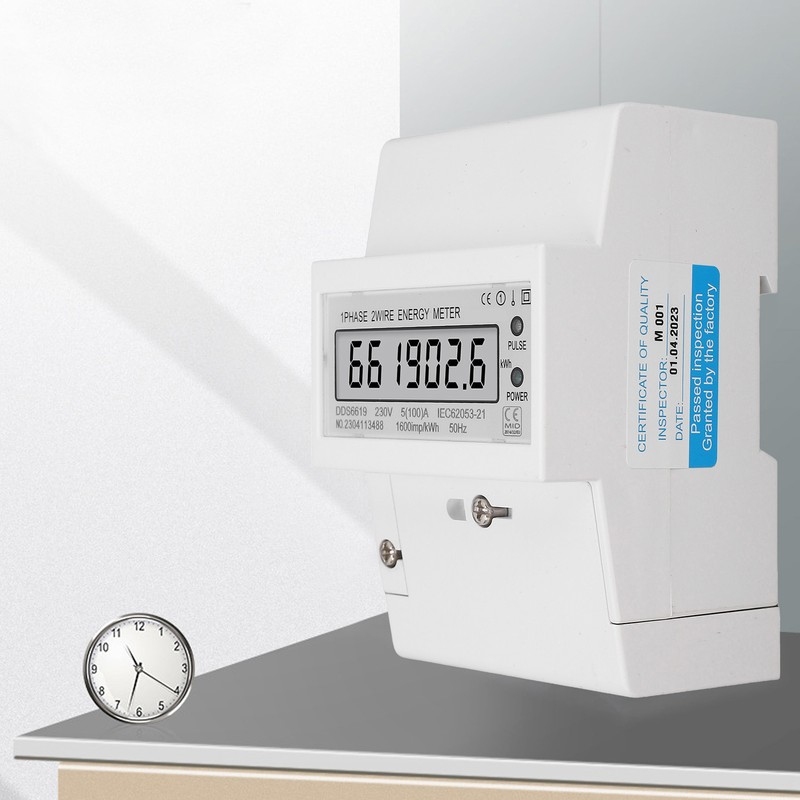 Electricity Meter 1 Phase 2 Wire LCD AC 5A 100A