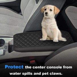 DEYTOP Center Console Cover for Chevy Equinox 2010-2017 Accessories Armrest Cover for GMC Terrain 2010-2017 Accessories Armrest Pad (Black with Pad)