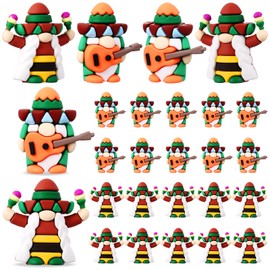 Halloscume 25 Pcs Mini Fiesta Gnomes Couple Figurines to Hide and Seek Cinco De Mayo Tomte Mexican Taco Tuesday Dwarf Gift for Home Table Party Decorations