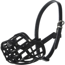 OmniPet Leather Brothers Italian Basket Dog Muzzle, Adjustable Secure Fit, Comfortable Design, Training and Safety, Averts Biting, Prevents Chewing and Scavenging, Perfect for Grooming - Black, Size 1