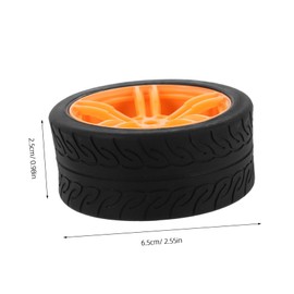 Kisangel 4PCS Rubber Tires for Model Cars Enhance Stability Performance DIY Science Projects for Educational Use Grip Wear Resistant Wheels Orange