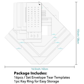 Briartw 17pcs/Set All-In-One Envelope Making Tool,Envelope Tear Templates,Envelope Maker Guide Create 7 Different Sizes (A2, A6, A7, A9, 5-3/4, 6-1/2, Slimline) for Birthdays,Weddings,Holidays & More