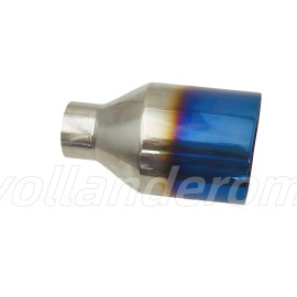 Unbranded 1PC 5in BLUE FLAME BIG EXHAUST TIP 2.5in INLET 9in LENGTH ANGLE CUT DOUBLE WALL