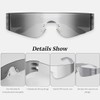 2PCS Y2K Rimless Futuristic Wrap Around Glasses for Party Women