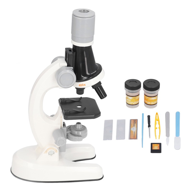 Kids Microscope Kit LED 1200X Microscope with Specimen Slides Science