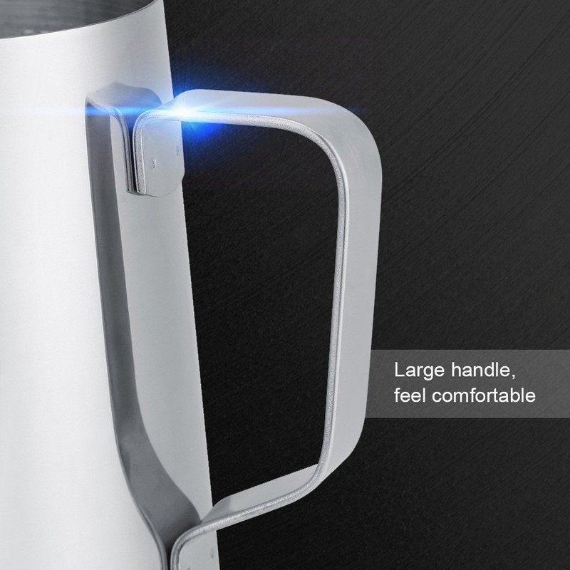 Milk Frothing Pitcher with Double Side Measurement Markings 20 oz,
