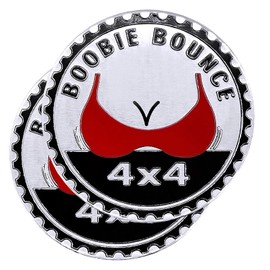 2 emblemas clasificados para auto de Booble Bounce, 4 x 4 insignias de metal para automóvil, emblemas redondos 3D de metal para coche, calcomanías de insignia de coche, compatibles con Jeep Wrangler vehículos, camiones, SUV, RV