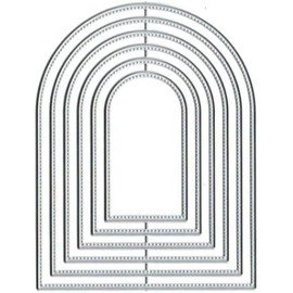 Silver Overlap Arched Border Metal Cutting Dies for Card Making Kit Embossing Paper Die Cuts Scrapbook Machine Stencils Storage Pockets Supplies,Embossing Kit，Scrapbooking,Die-Cutting and Embossing