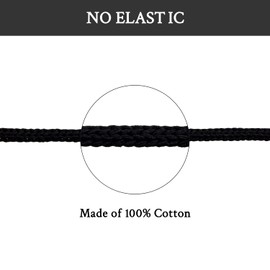 Endoto Shoelaces for Hey Dude Cotton Round Strings Replacement Shoes Laces(Color:Black,Size:19Inch)
