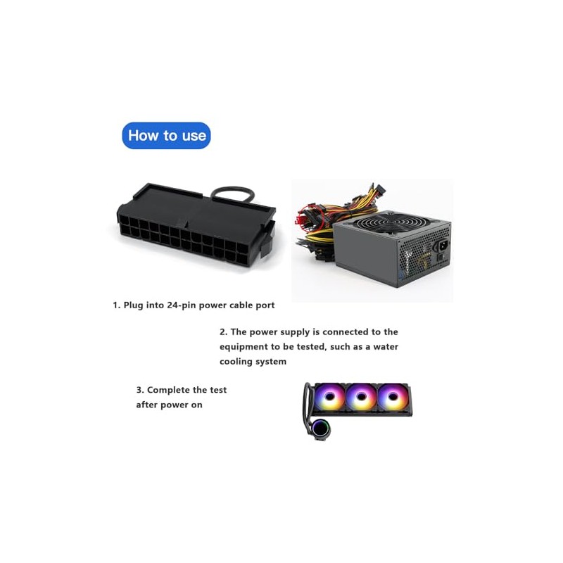 24 Pin ATX Power Supply Jumper Bridge Tool, Black (1)