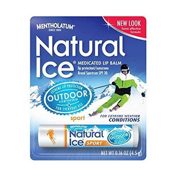 Mentholatum Natural Ice Sunscreen/Lip Protectant SPF 30 Sport 1 Each ( Pack of 12)