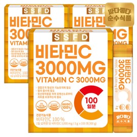 Sunsu Food (현대홈쇼핑)TV 순수식품 비타민C 100% 3000mg 100포 X 3박스 / 1일1포 실속형 (HyunDai Home Shopping) TV Pure Food Vitamin C 100% 3000mg 100 Packs X 3 Boxes / 1 Pack a Day Value Type