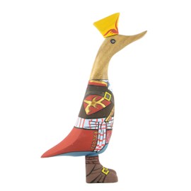 Brave Wings Hand Carved Wooden Bamboo Duck ~ Pirate Duck 23cm High ~ Ornament Sculpture Figurine Statue Unique Table Decoration Home Decor ~ 1500