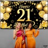21st Happy Birthday Black Wall Banner,Foil