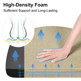 Shinnwa Dining Chair Cushions Set of 4, Non-Slip Kitchen Chair Cushions with Ties and Machine Washable Cover, 4 Pack, 17 x 16.5 x 2in, Natural Linen