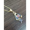 Tudo Jóias 18k Gold Plated Virgin Mary Pendant Cubic Zircon