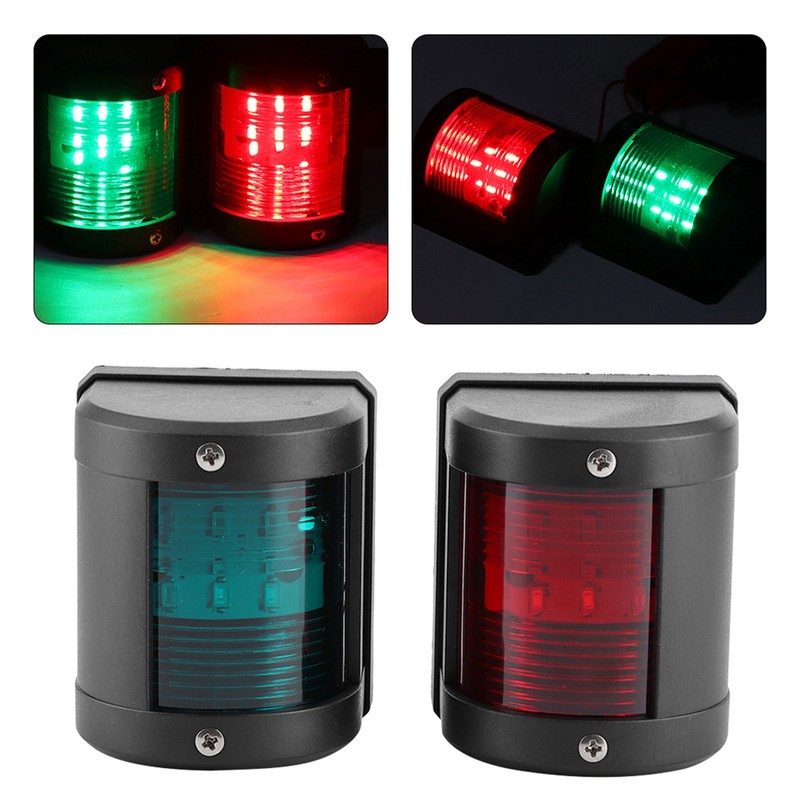 Pair of IP66 Signal Lamp Red Green LED Navigation Warning