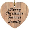 Designsify Christmas Tree Decoration, Merry Christmas Barnes Family, Heart Ornament