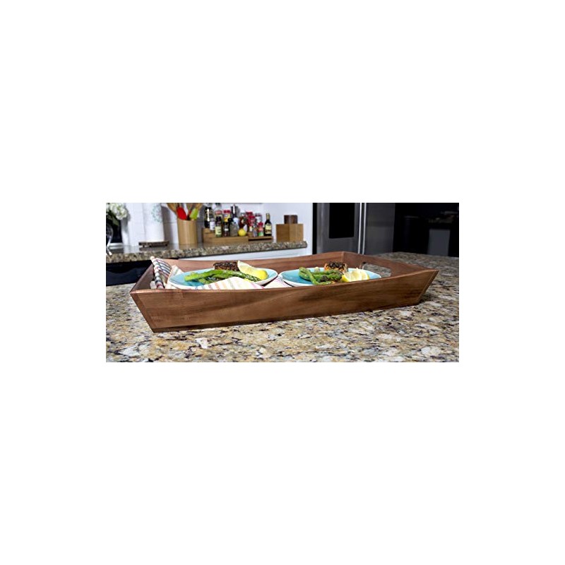 Lipper International Acacia Curved Serving Tray