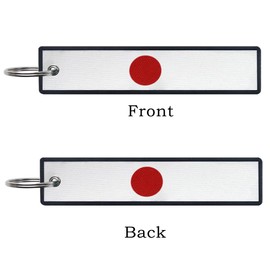 Japan Flag Keychain Tag with Key Ring - Keys, Cars, Motorcycles, Backpacks, Luggage and Gifts - EDC (3 Pack), Japan, medium size