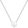 YL Initial Necklace 925 Sterling Silver Heart Letter Pendant L