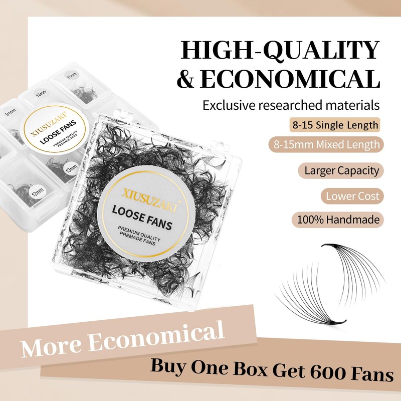 Premade Eyelash Extensions 600 Fans 10D Volume Lash Extensions 0.07