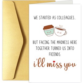 Colleague Leaving Card, New Job Card for Coworker Boss, Farewell Gifts for Colleague, Going Away Gifts for Work Friend, I'll Miss You